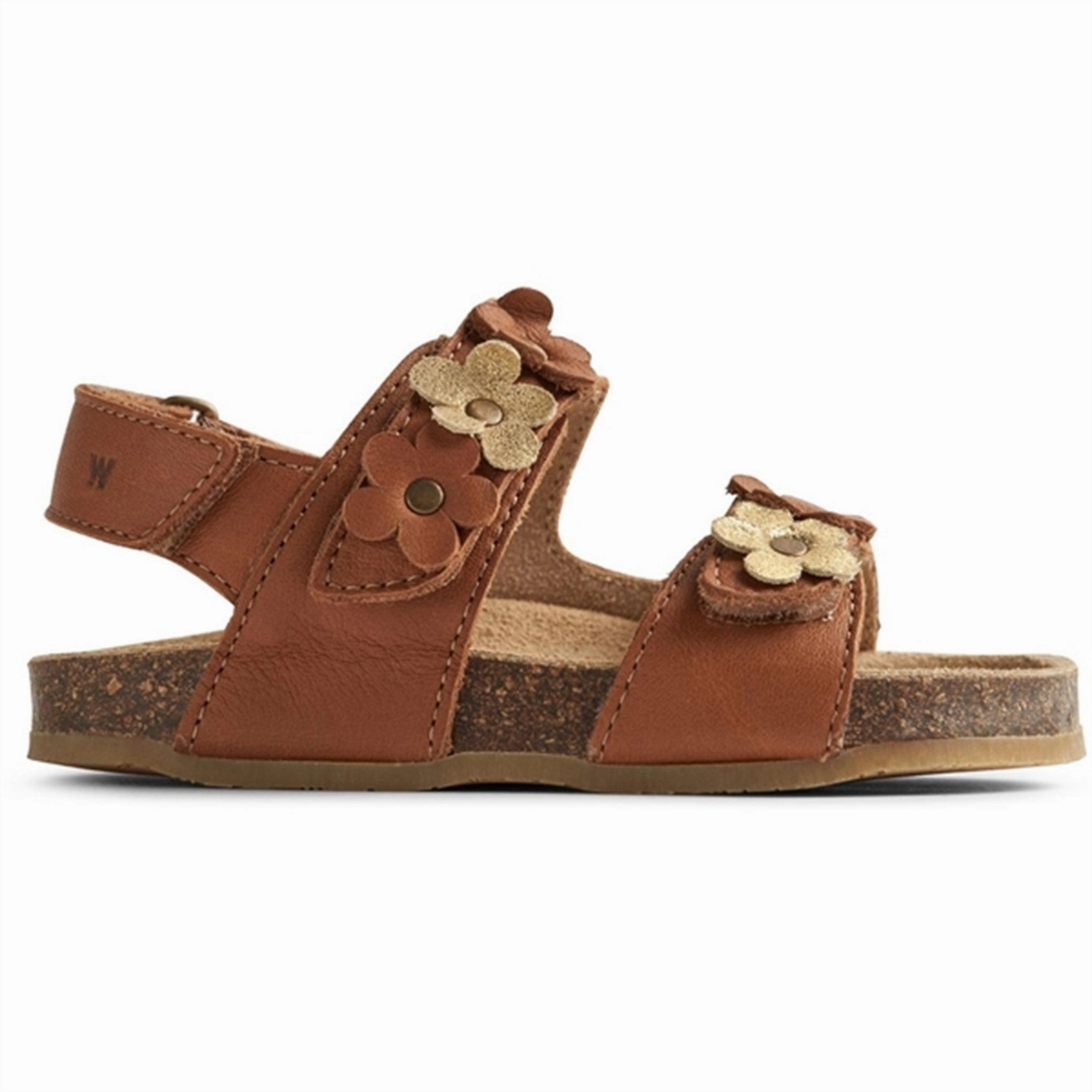 Wheat Sandal Cork Open Toe Clare Flowers Cognac Quick Relax Sandals