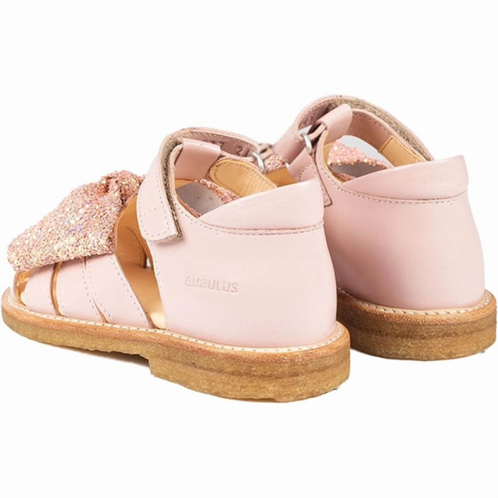 Angulus Sandals Pale Rose/Rose Glitter Flexible Sole Flexion Soft Straps