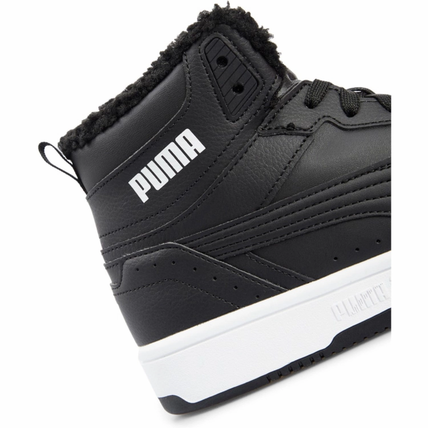 Puma Black Puma Rebound Joy Fur Jr Boot Chunky Sole