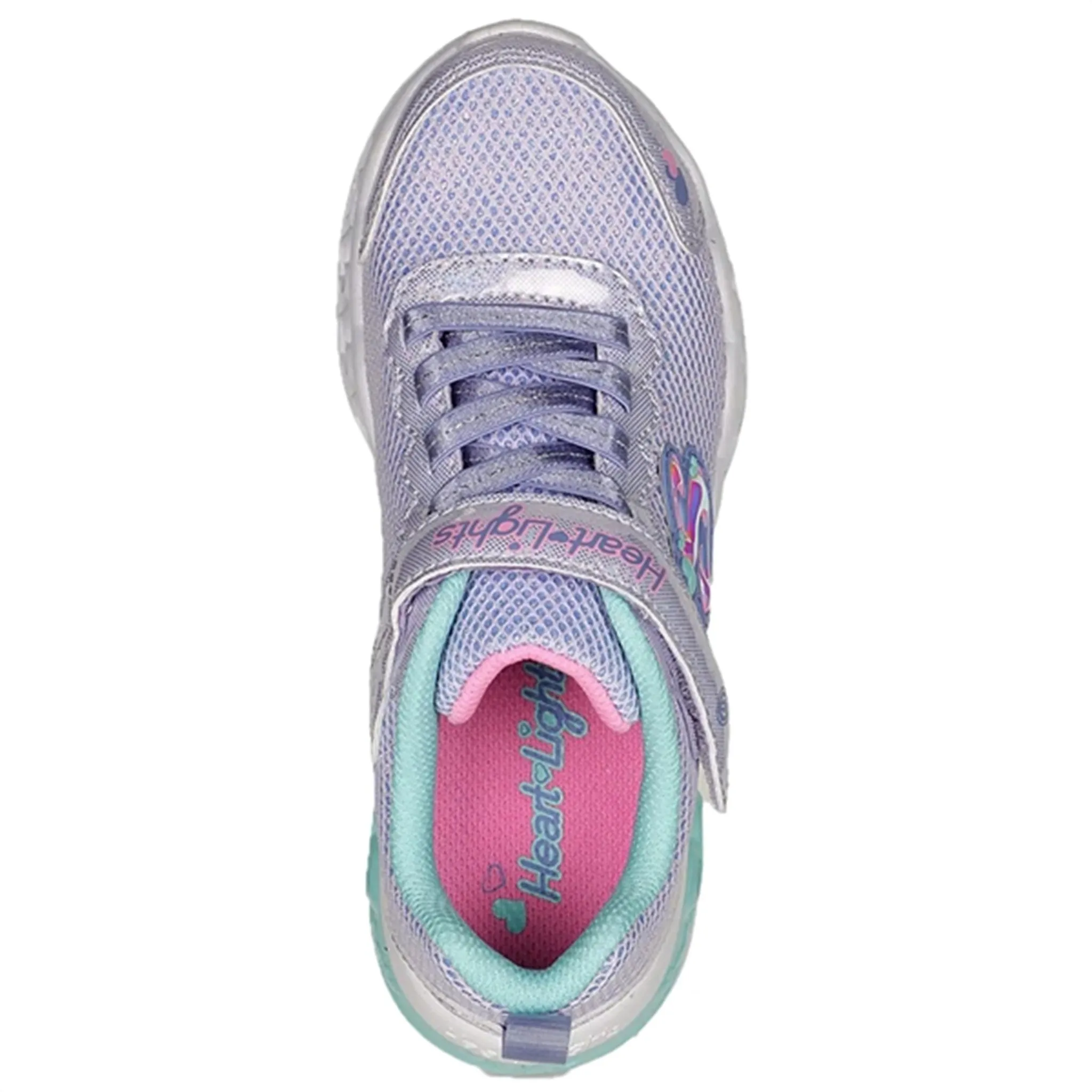 Classic Touch Skechers Flutter Heart Lights Sneakers Lavender Multicolor
