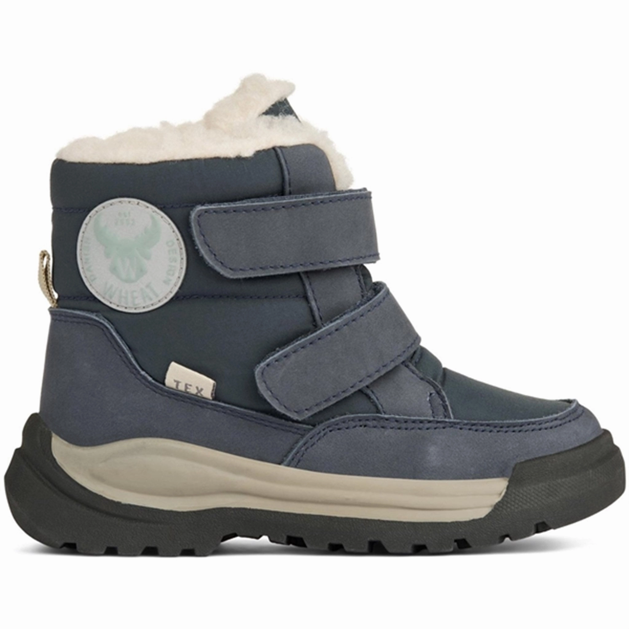 Wheat Winter Boots Millas Double Velcro Tex Navy Trail Friendly