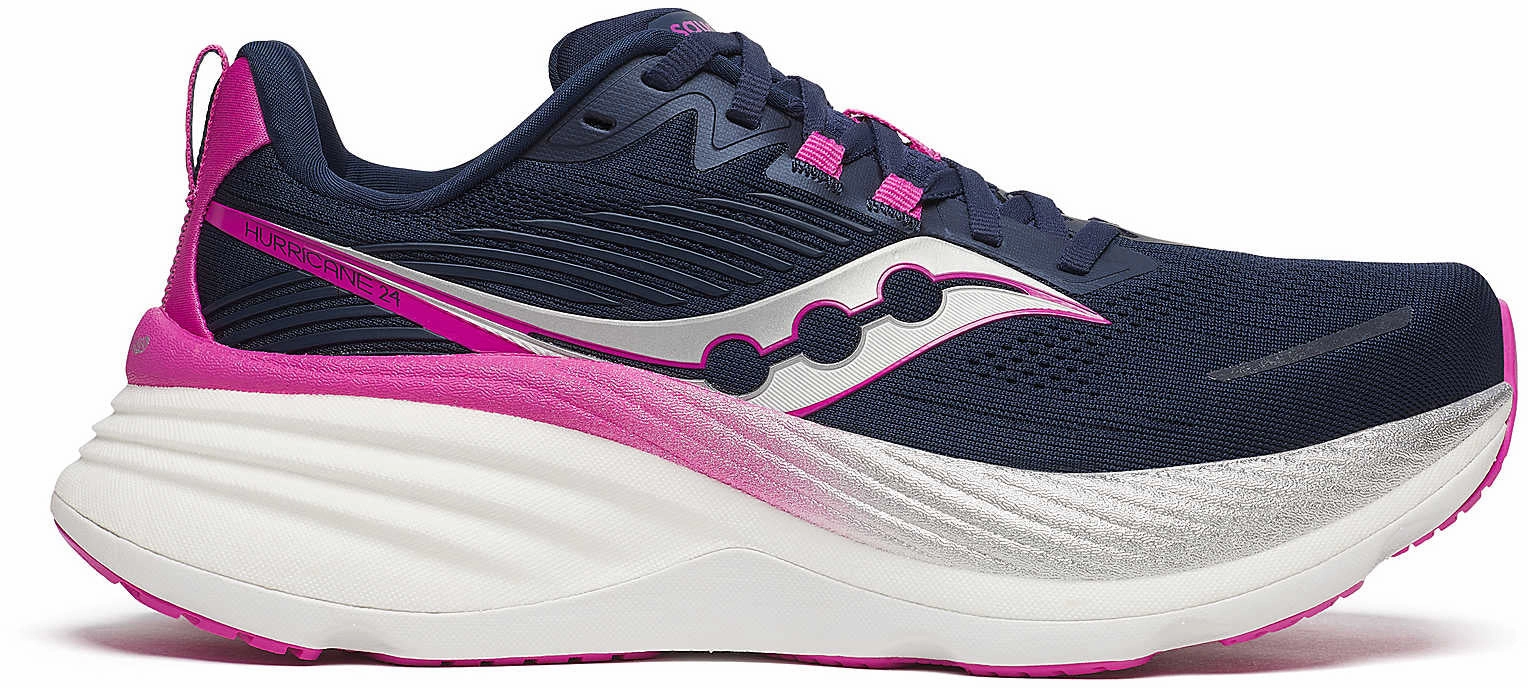 Saucony Hurricane 24 Womens Running Shoes - Blue Foam Stabilized Heel