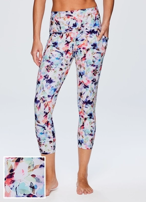 Confetti Floral Super Soft Capri Functional Design Flare