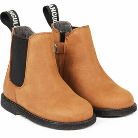 Angulus Begynder Chelsea Boots Dark Cognac/Black Elastic Non Marking Tread Quick Dry Textiles