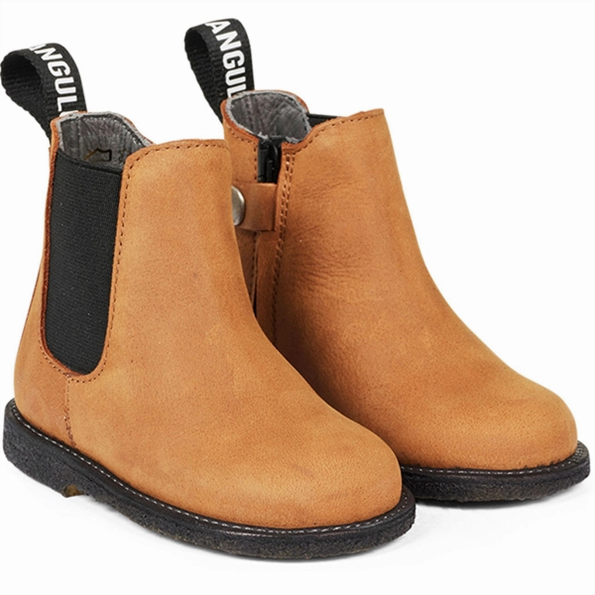 Angulus Begynder Chelsea Boots Dark Cognac/Black Elastic Non Marking Tread Quick Dry Textiles