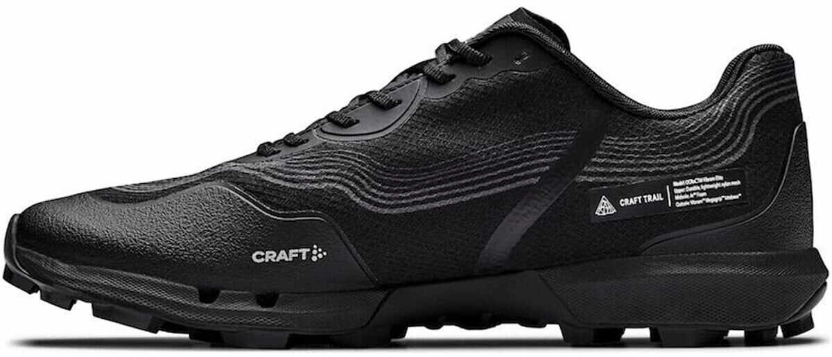 Craft OCRxCTM Vibram Elite Mens Trail Running Shoes - Black Padded collar design