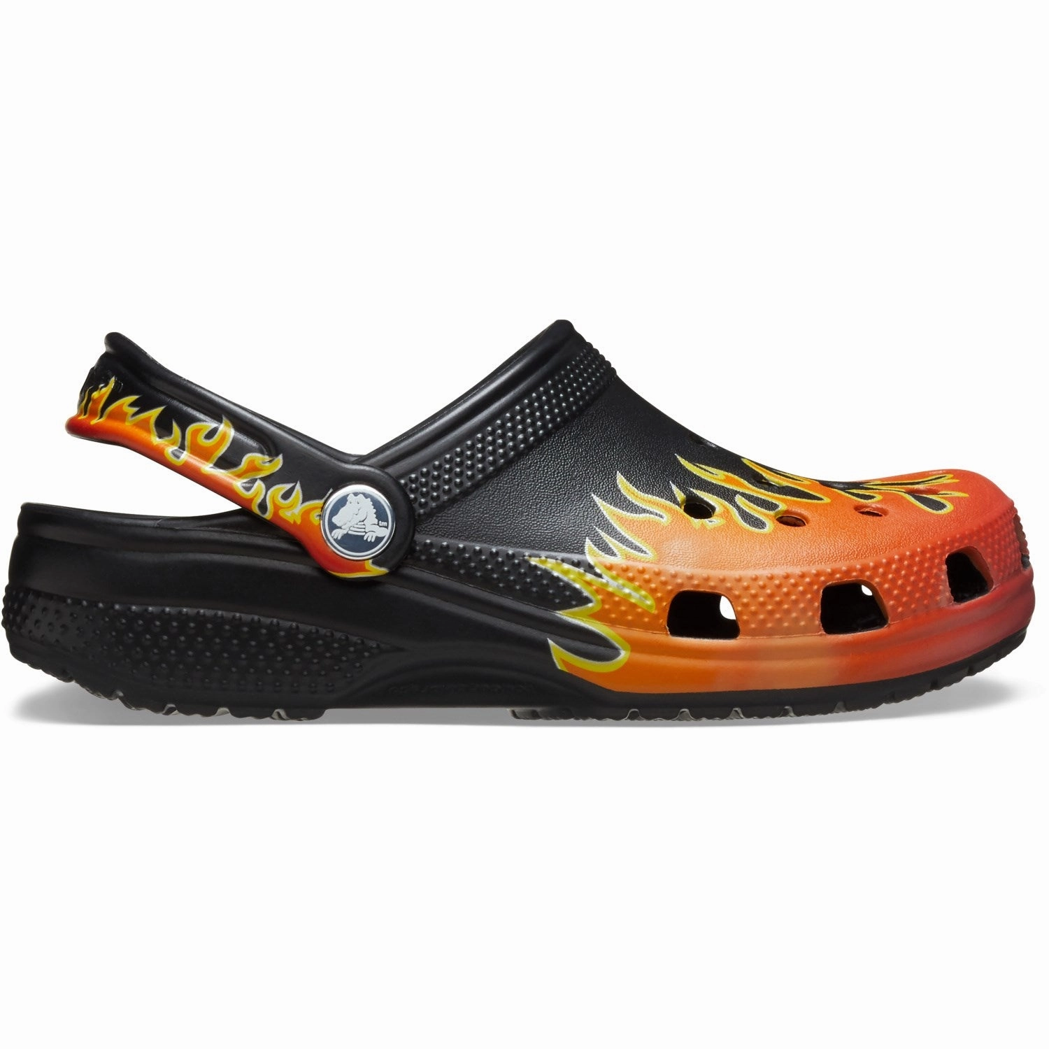 Green Fresh Crocs Black/Multi Classic Flames Clog