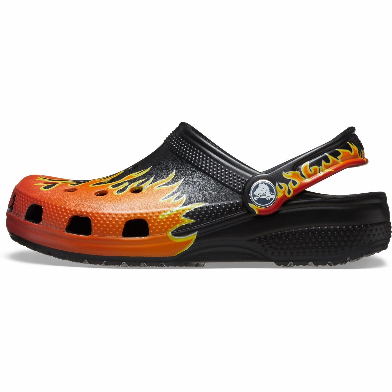 Crocs Black/Multi Classic Flames Clog Ergonomic arch Casual Outdoor Shoes
