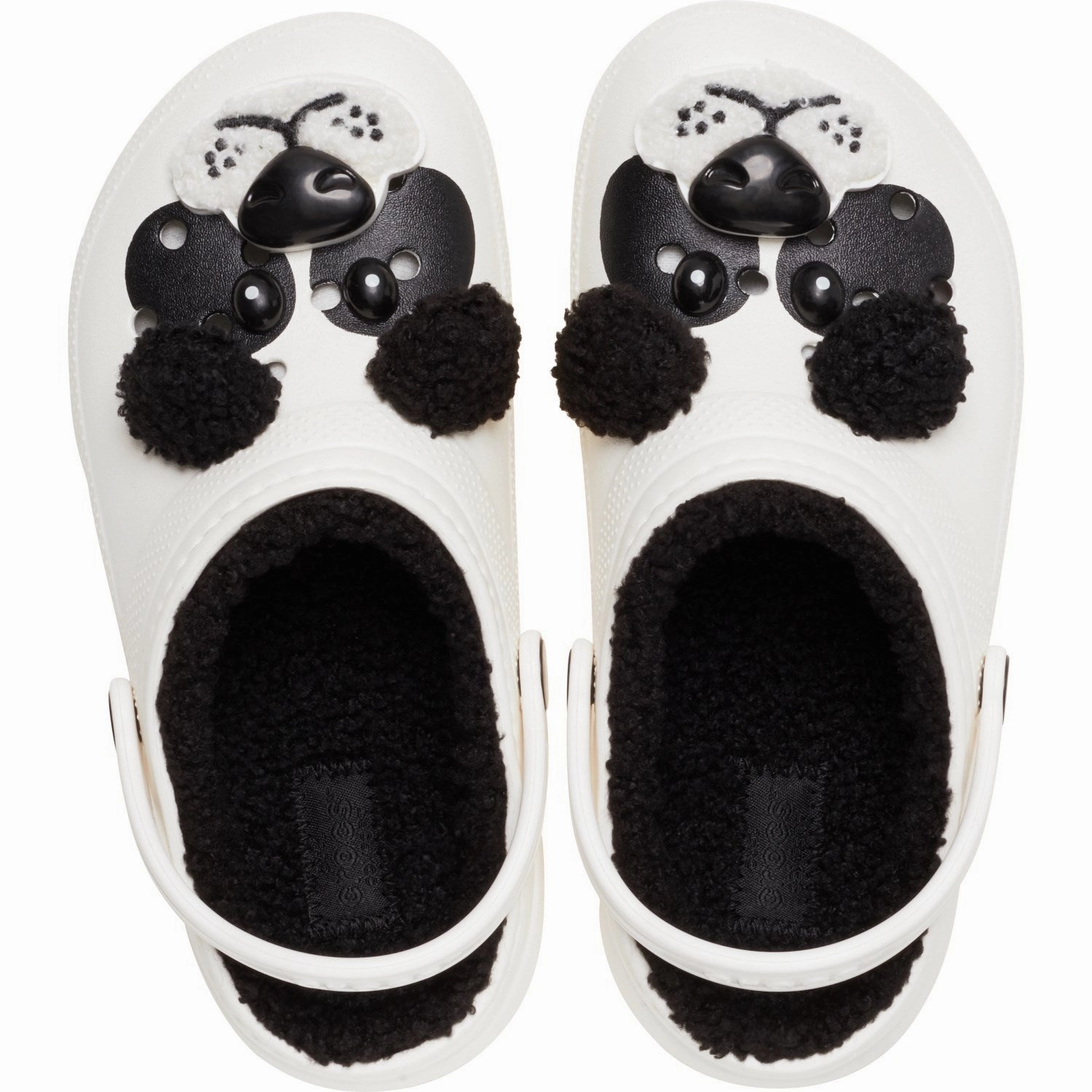 Crocs Chalk/Black Classic Lined IAM Panda Bear Clog T Water Friendly Design Urban Walk