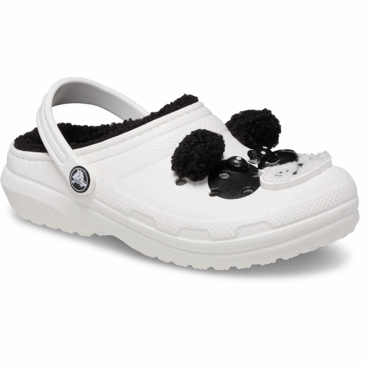 Crocs Chalk/Black Classic Lined IAM Panda Bear Clog T No Rub Gladiator Style