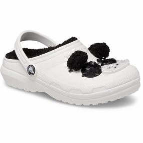 Crocs Chalk/Black Classic Lined IAM Panda Bear Clog T No Rub Gladiator Style