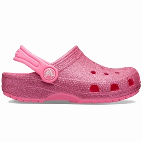 Air Circulation Sleek Summer Footwear Crocs Classic Glitter Clog Pink Lemonade