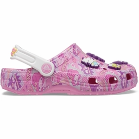 Adjustable buckle Flat Base Crocs Classic Hello Kitty Clog Pink