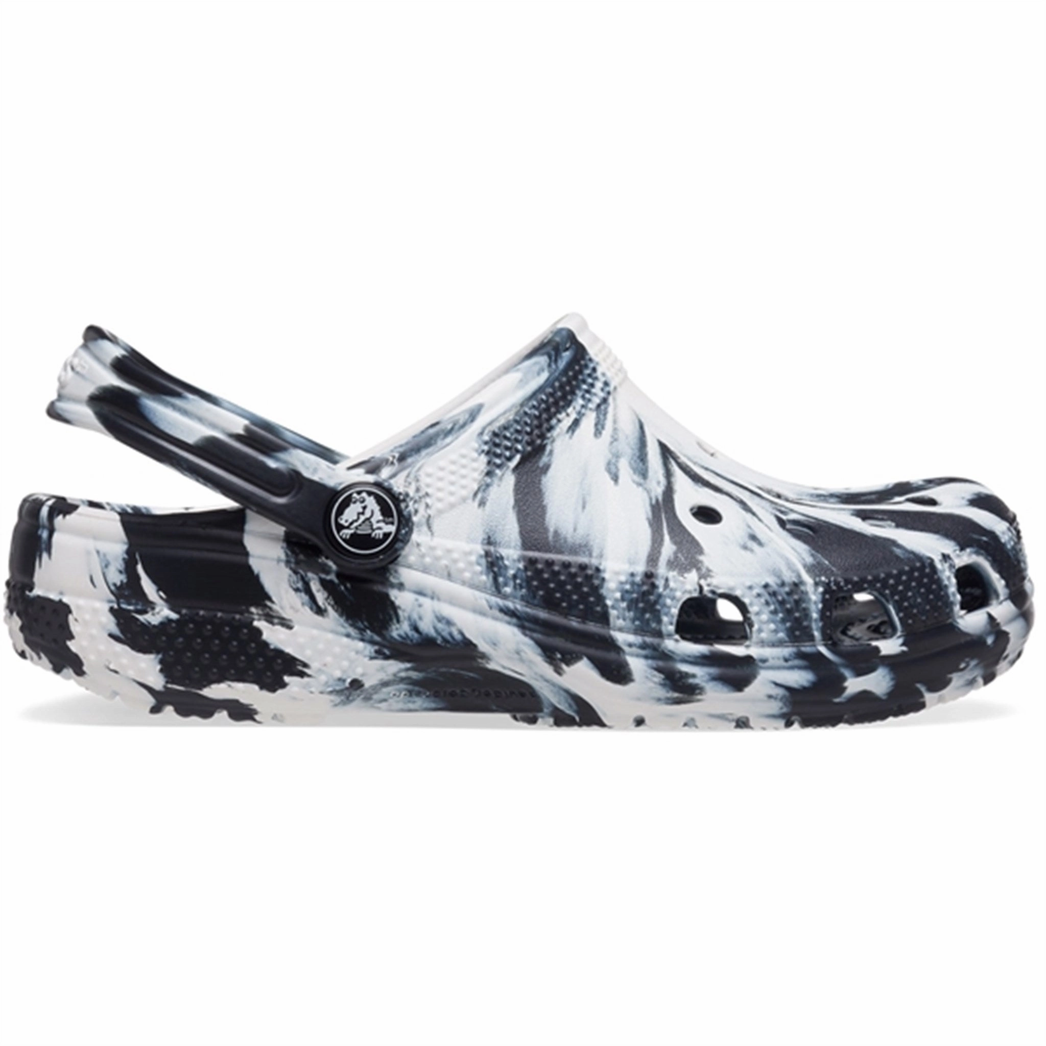 Long Step Crocs Classic Marbled Clog Black/White