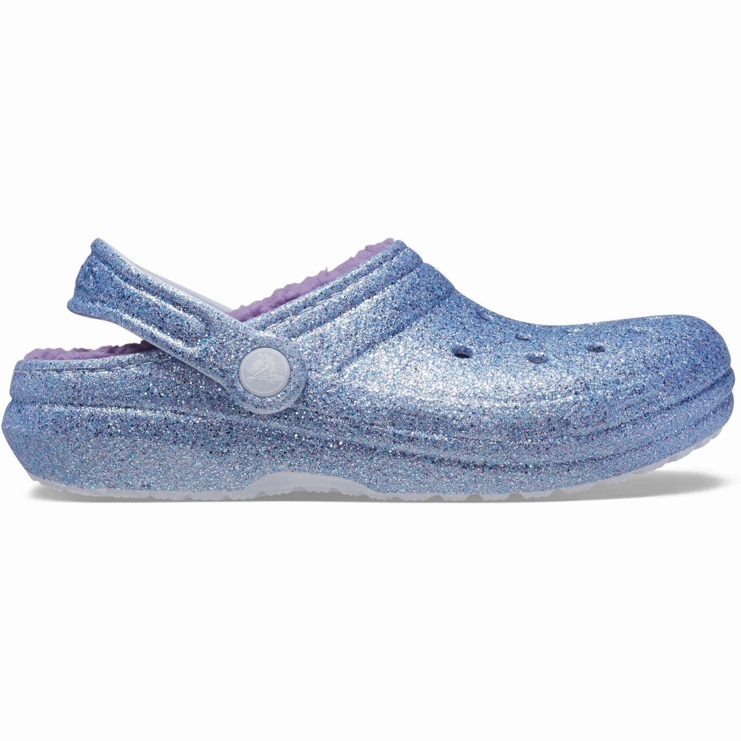 Crocs Frosted Glitter Classic Lined Glitter Clog Casual Flats