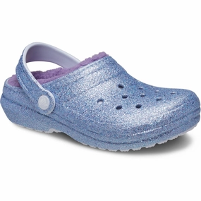 Padded Heel Crocs Frosted Glitter Classic Lined Glitter Clog