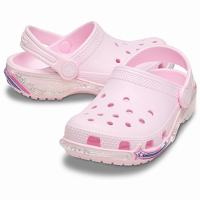 Crocs Pink Milk Classic Star Sprinkel Shaker Clog Fashion Flex
