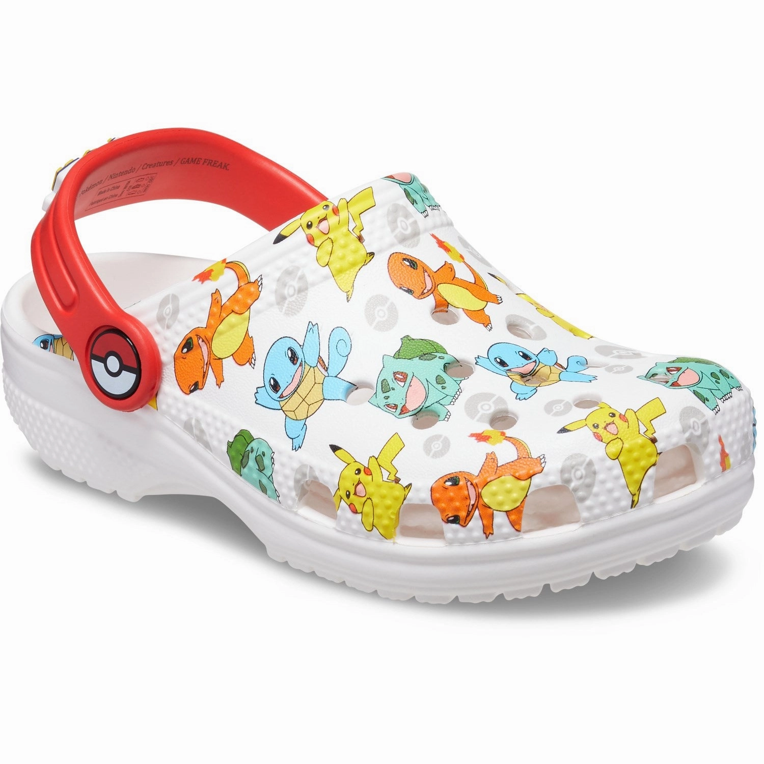 hypoallergenic material Crocs White/Multi Classic Pokemon Clog