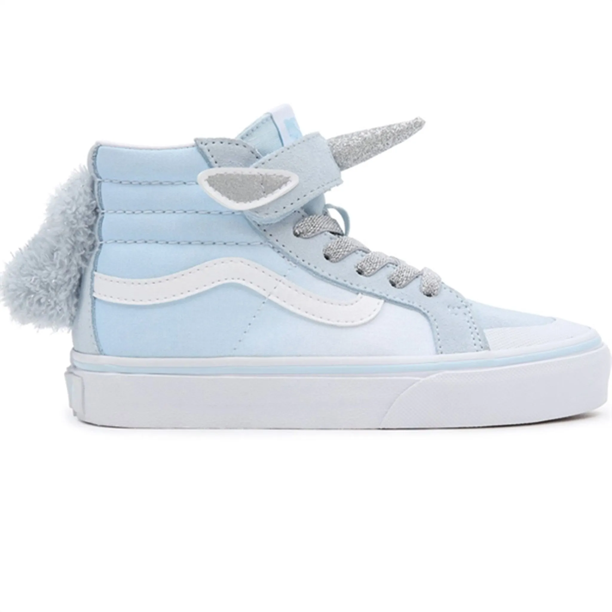 Breathable Collar Padding Hybrid Sole VANS SK8 Hi Unicorn Delicate Blue Silver Shoes