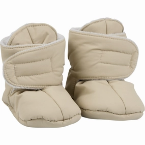 Voksi? Seashell Sand Baby Booties Seashell Sand Light Grey Padded collar
