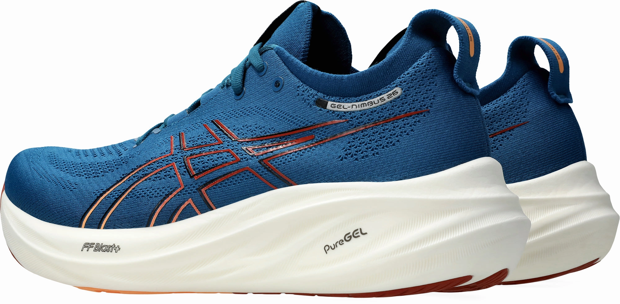Cushioned Heel Counter ocean - themed running shoes Asics Gel Nimbus 26 Mens Running Shoes - Navy
