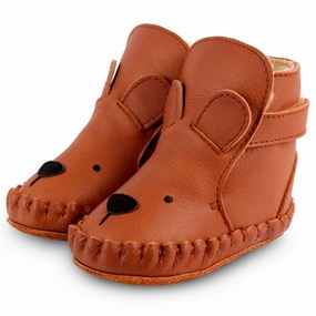 Breathable Upper Flexible Design Donsje Baby Kapi Classic Lining Bear Cognac