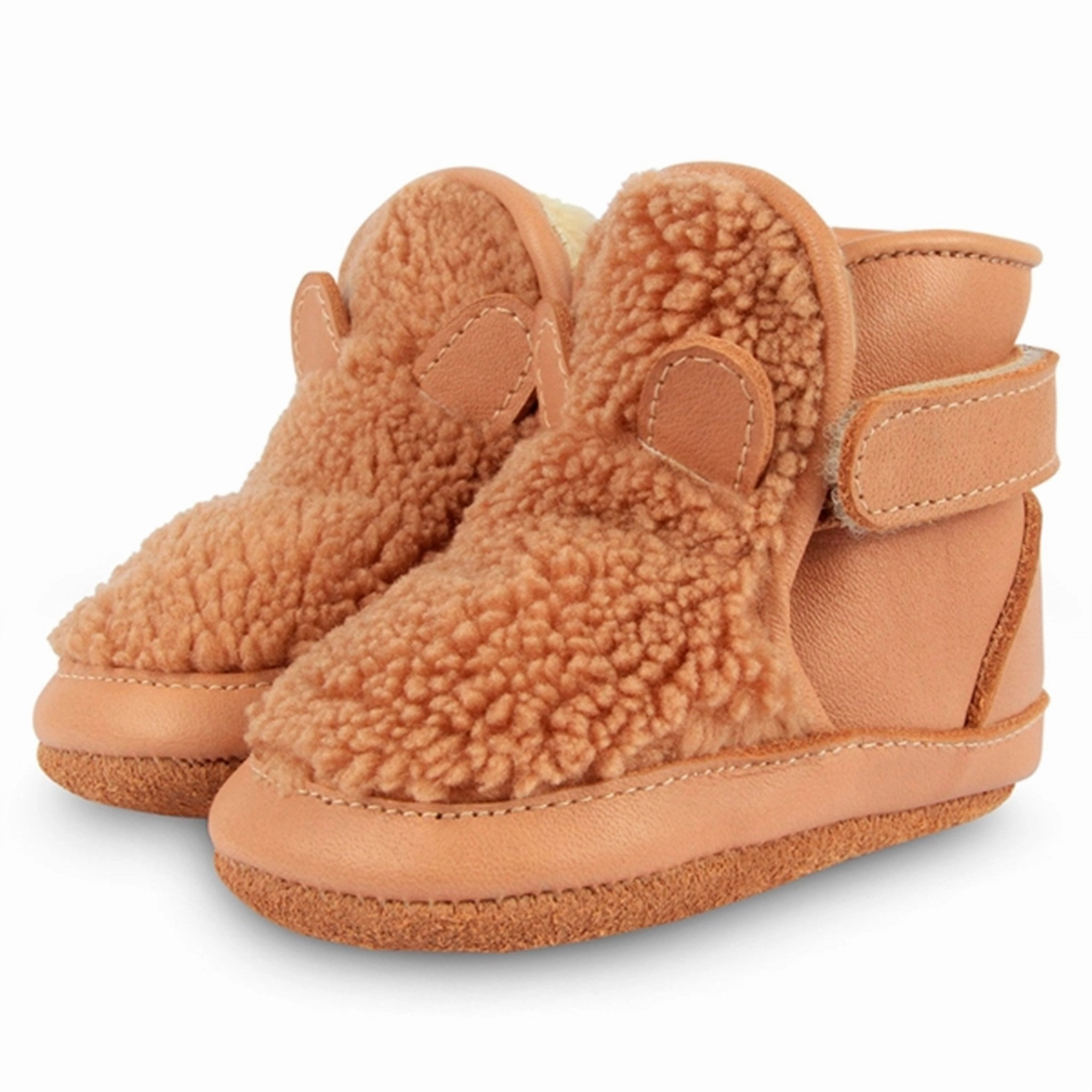 Ultra Soft Padding Cozy Slip Footwear Donsje Baby Richy Lining Teddy Bear Light Mable Curly