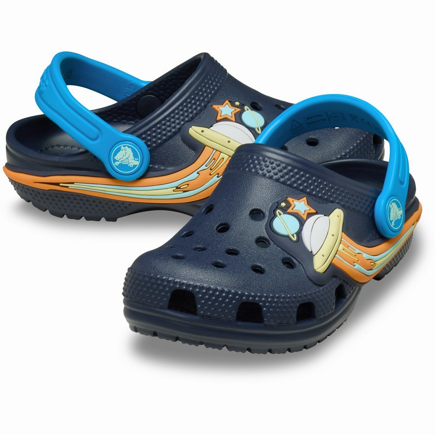 Crocs Navy Classic UFO Lights Clog Trendy Footwear for Men Embroidered