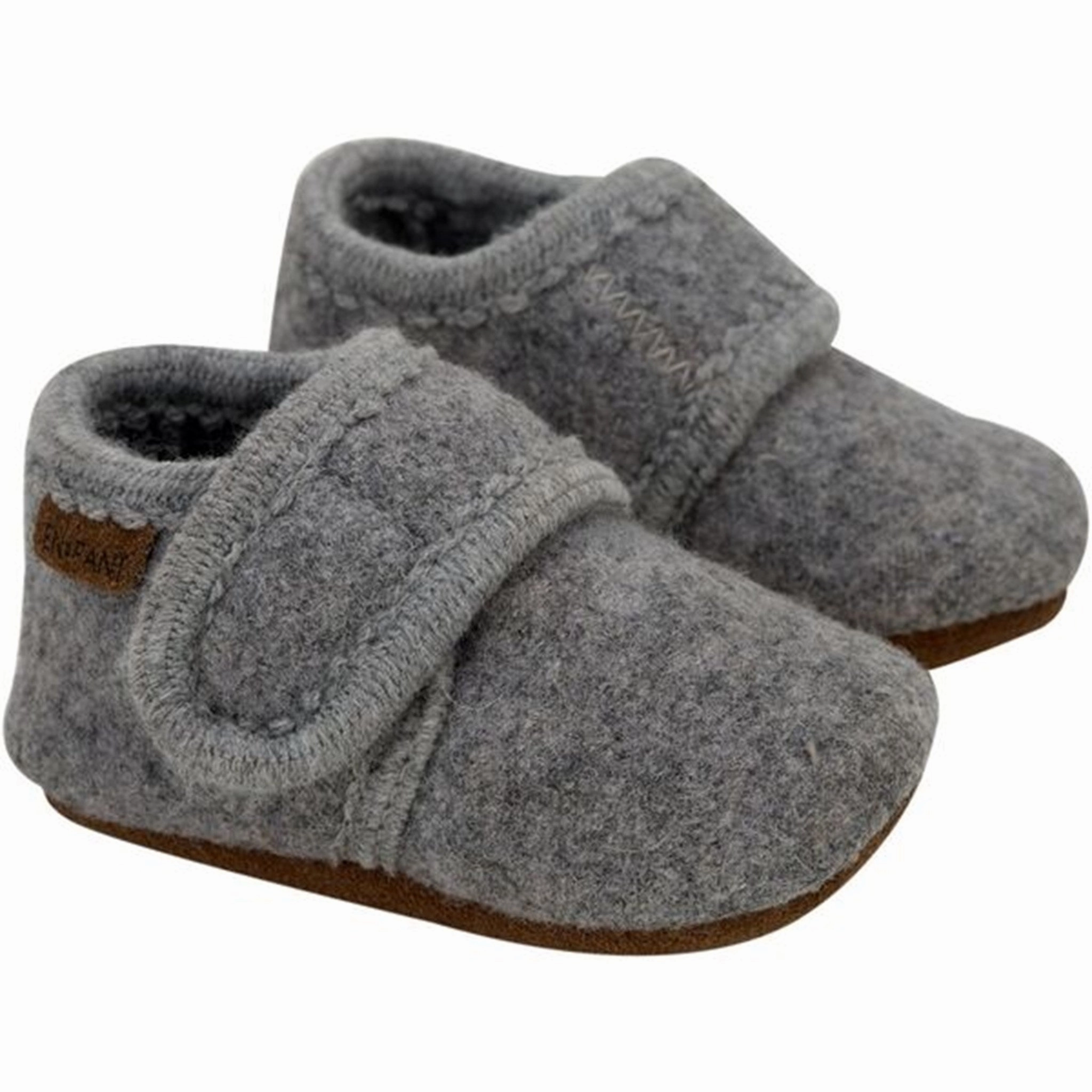 En Fant Baby Wool Slippers Grey Melange Soft Slide