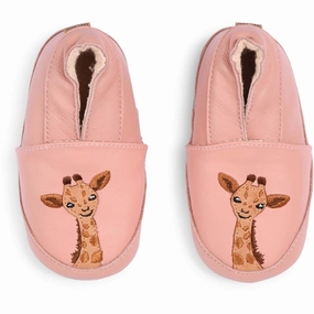 MELTON Giraffe Leather Slippers Rose Dawn Shock absorption