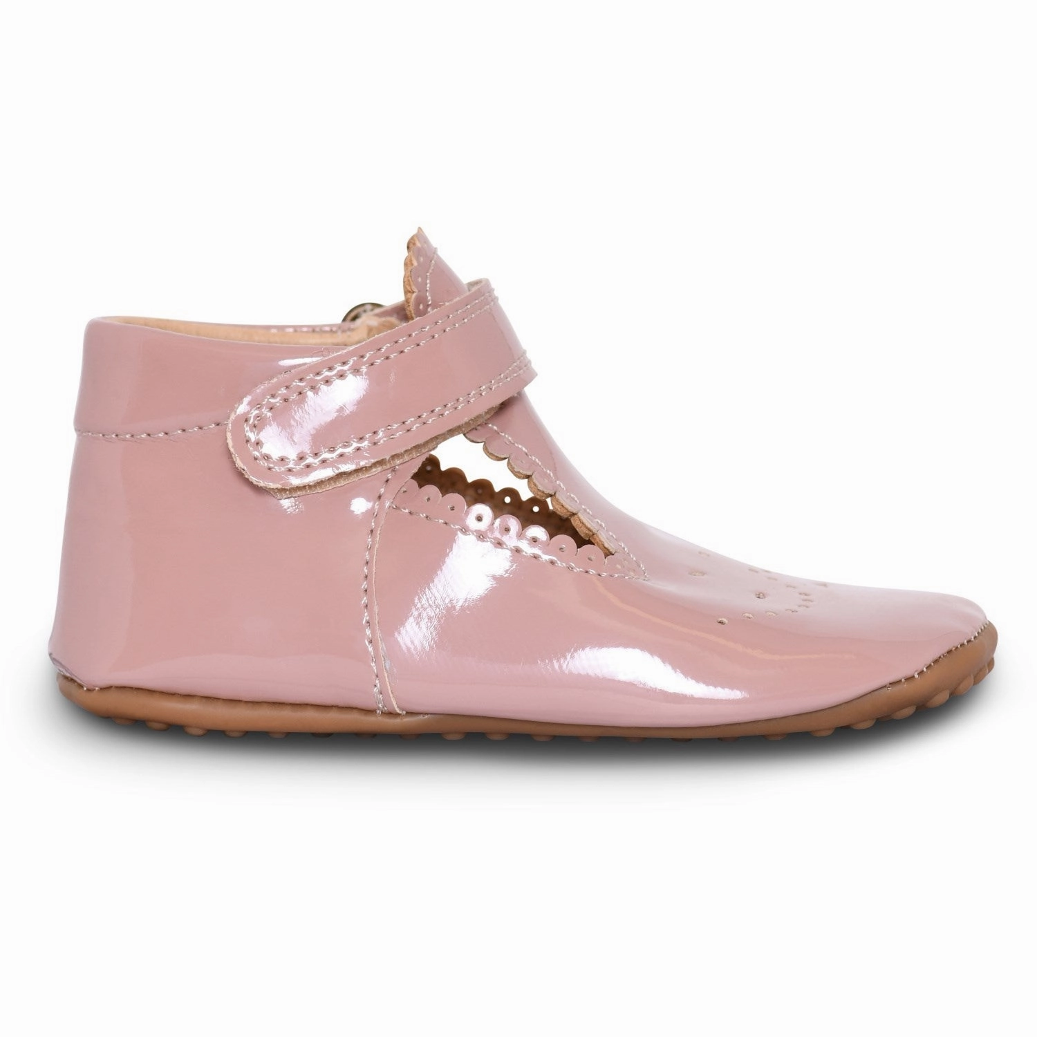 Pom Pom Rose Patent Slippers Ballerina T-bar All Day Comfort