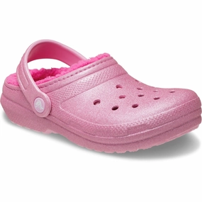 Crocs Pink Tweed Classic Lined Glitter Clog Lightweight Outdoor Footwear Soft Insole
