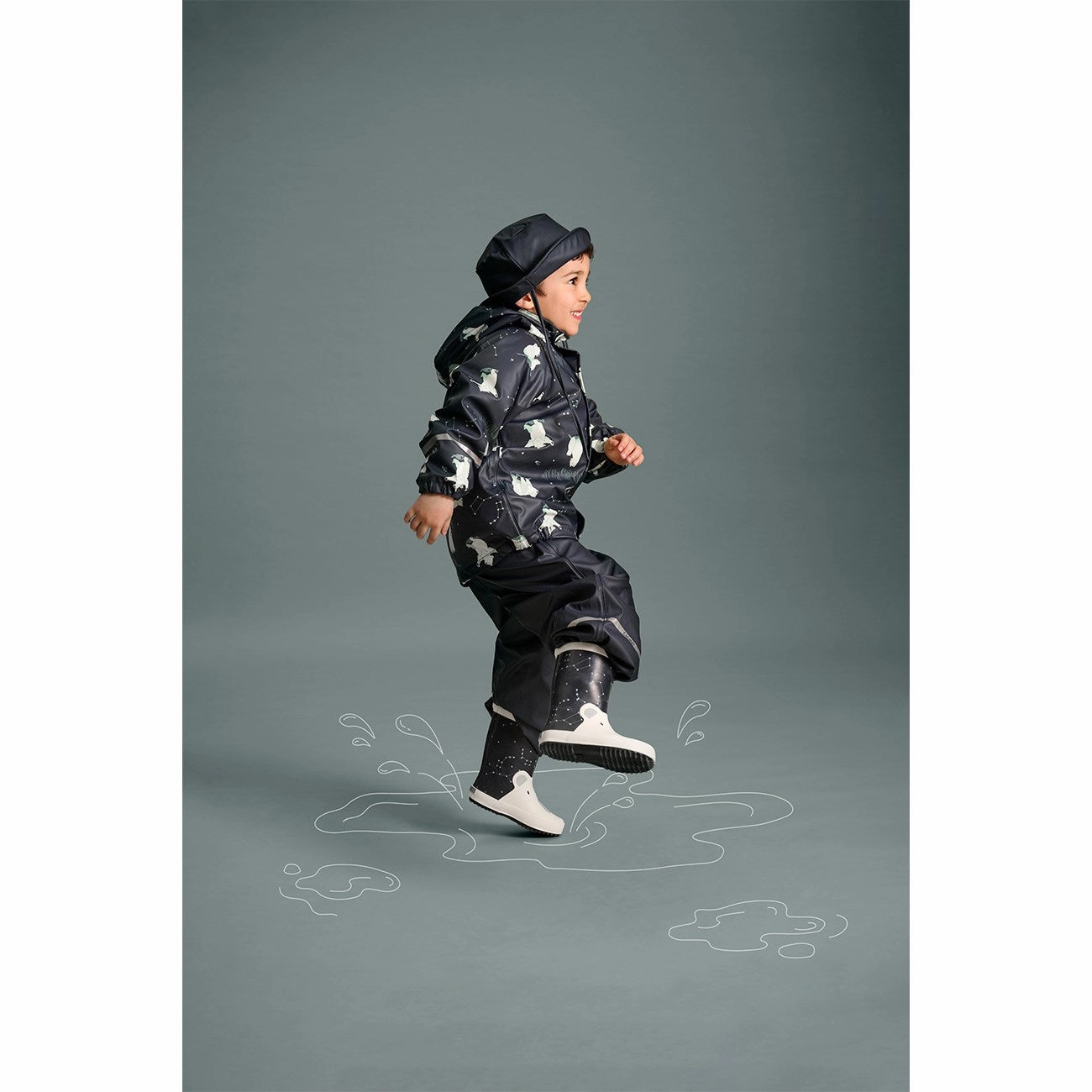 Factory Worker CeLaVi Navy Wellington Boots - Bear