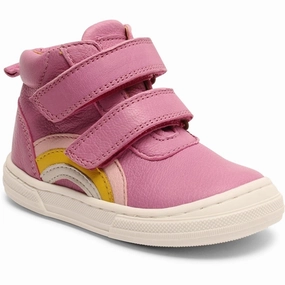 Enhanced Leg Support Bisgaard Rainbow Velcro Shoe Pink