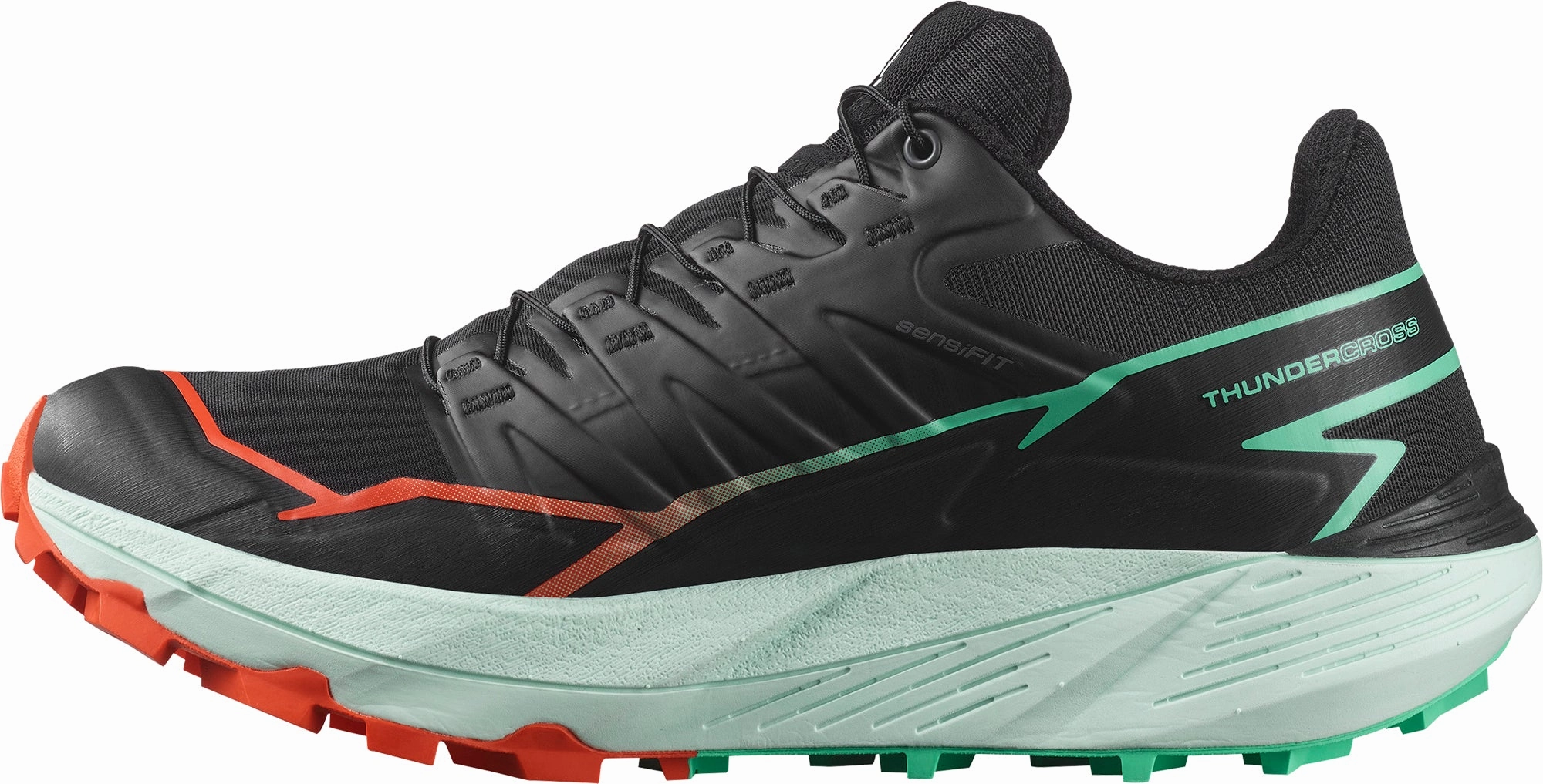 Comfort Padding System High Energy Return Salomon Thundercross Womens Trail Running Shoes - Black