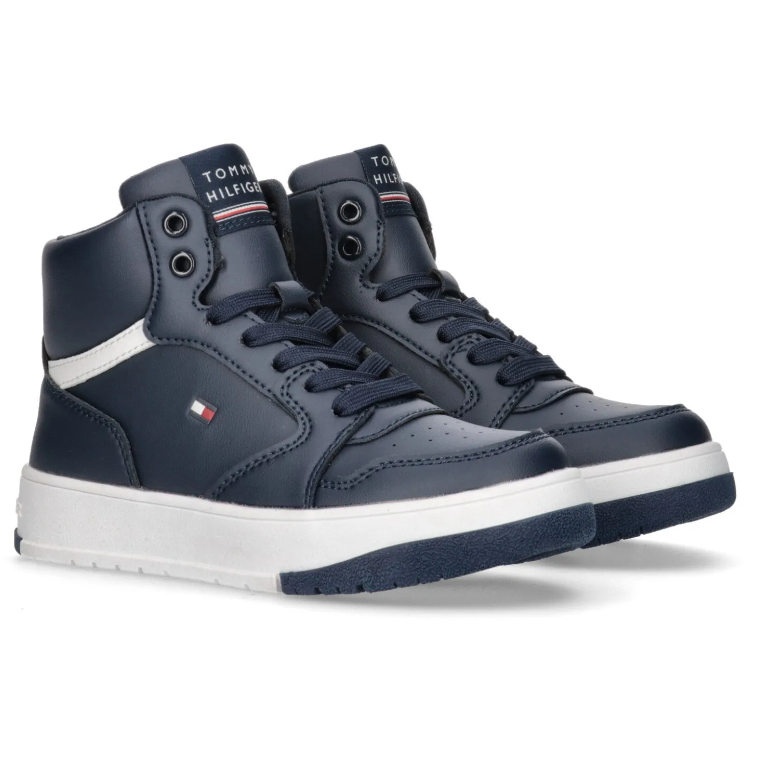 Tommy Hilfiger Blue Mid Cutlace-Up Sneaker Multi Layer Midsole