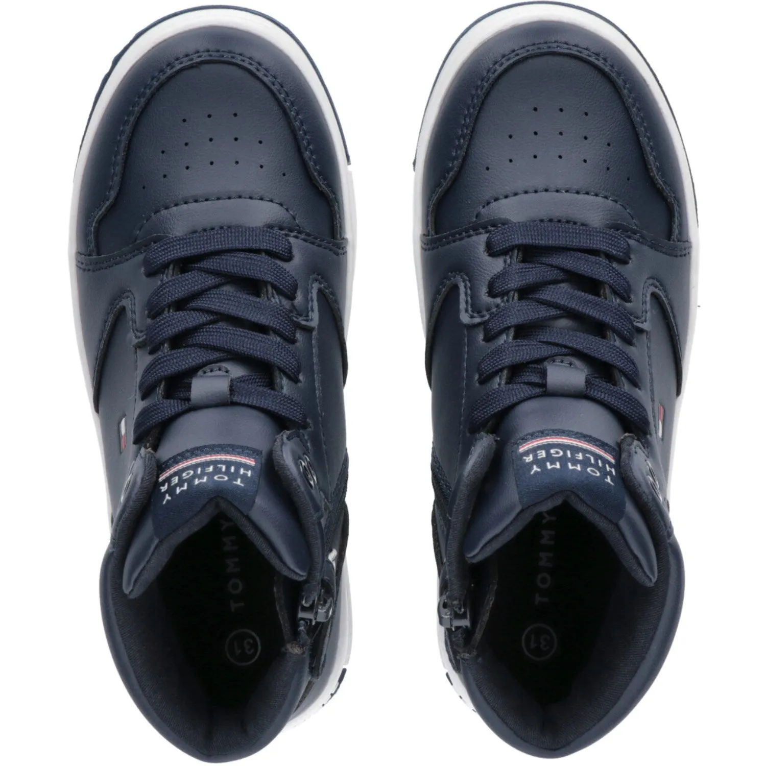 Quick Walk Shock-absorbent wear Tommy Hilfiger Blue Mid Cutlace-Up Sneaker