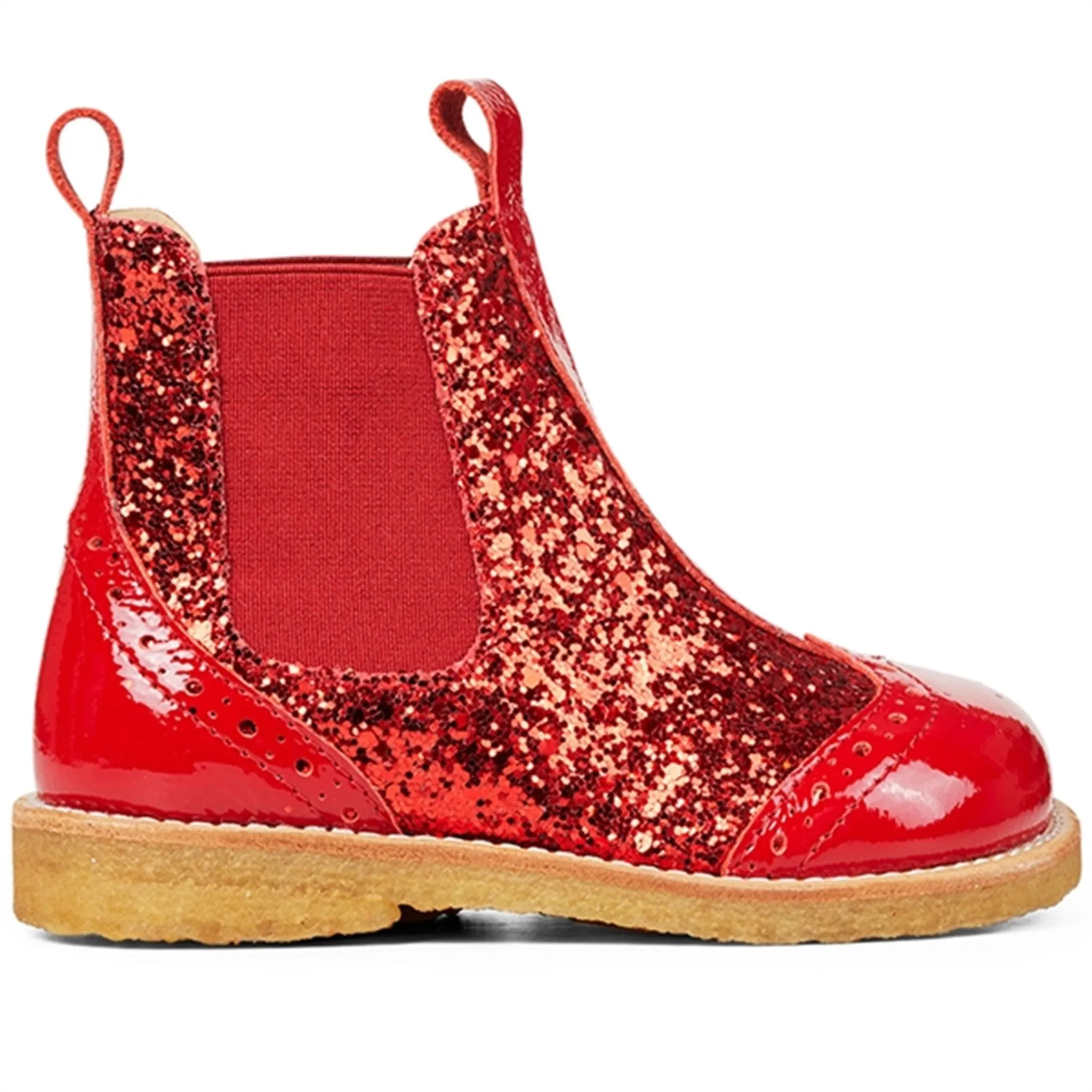 Angulus Chelsea Boots With Glitter Red/Red/Red Elastic Seamless Comfort Trail Exploration Athletic Edge