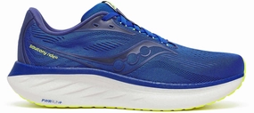 Slip Resistant Outsole Collapsible Heel Saucony Ride 18 Mens Running Shoes - Blue
