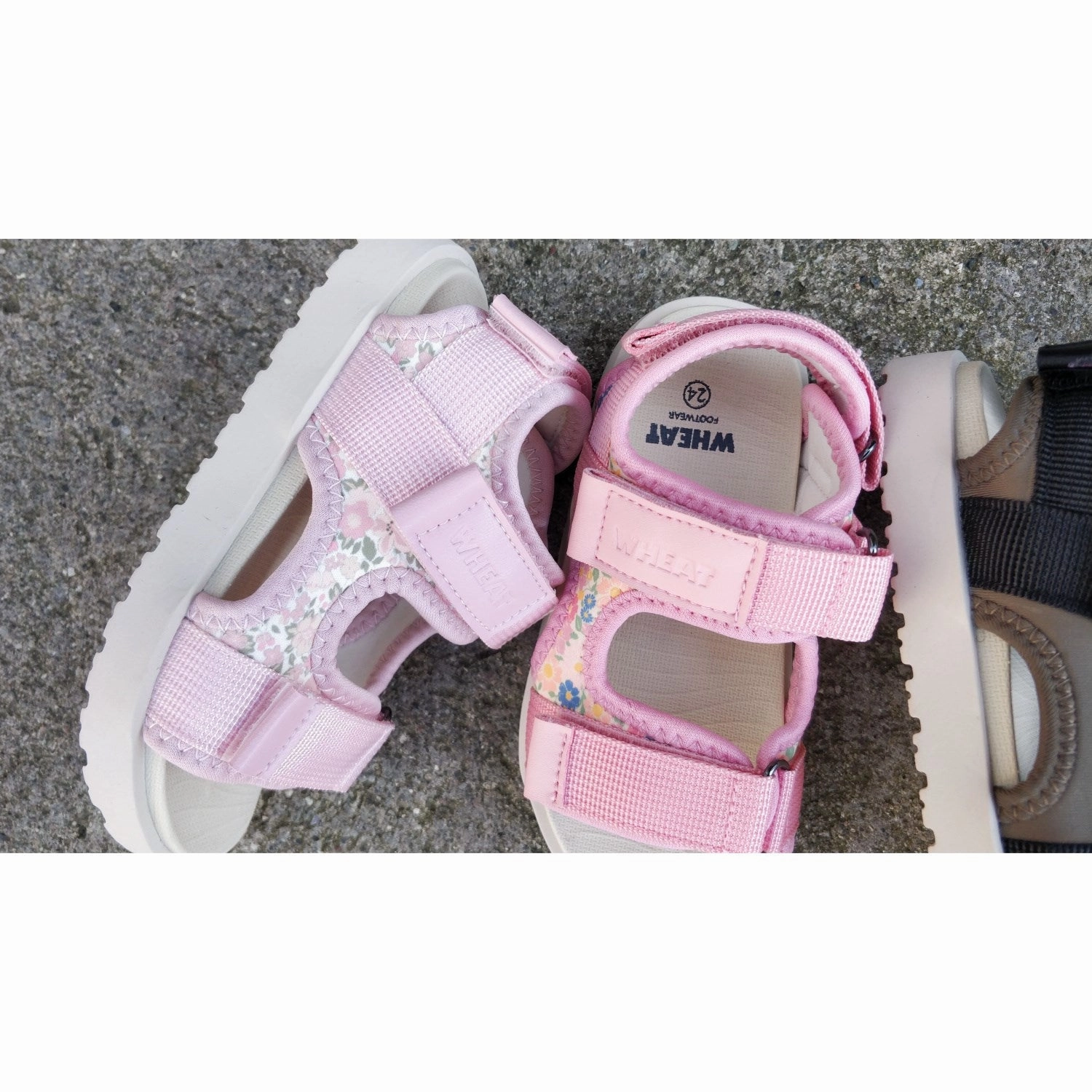 Wheat Multi Flowers Sandal Mandy Adjustable buckle Reinforced Soles