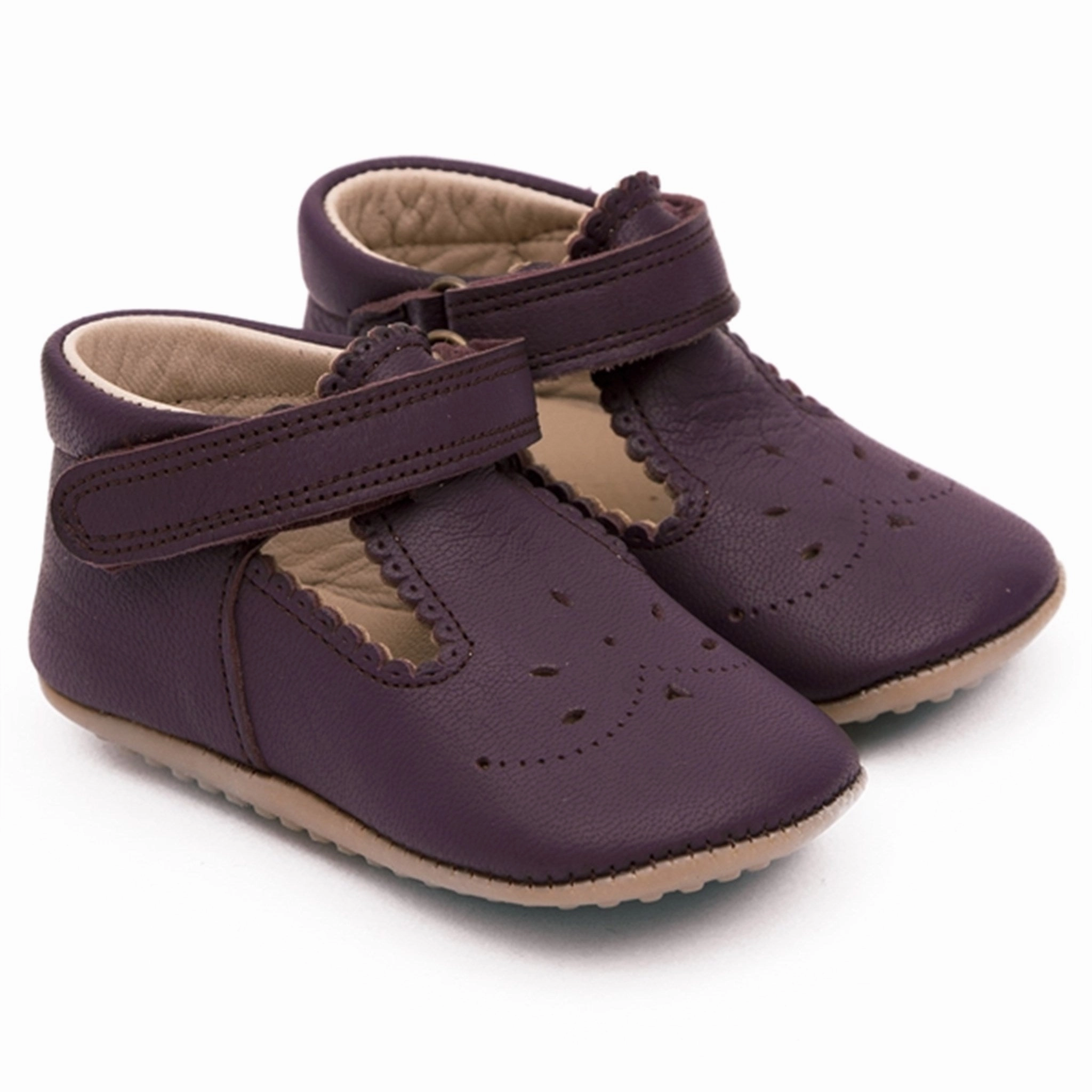 Comfortable Fitment Pom Pom Indoor Shoe Ballerina T-Bar Lilac