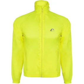 Water Resistant Material Cozy Jacket More Mile Neon Hooded Windbreaker Mens Running Jacket - Yellow