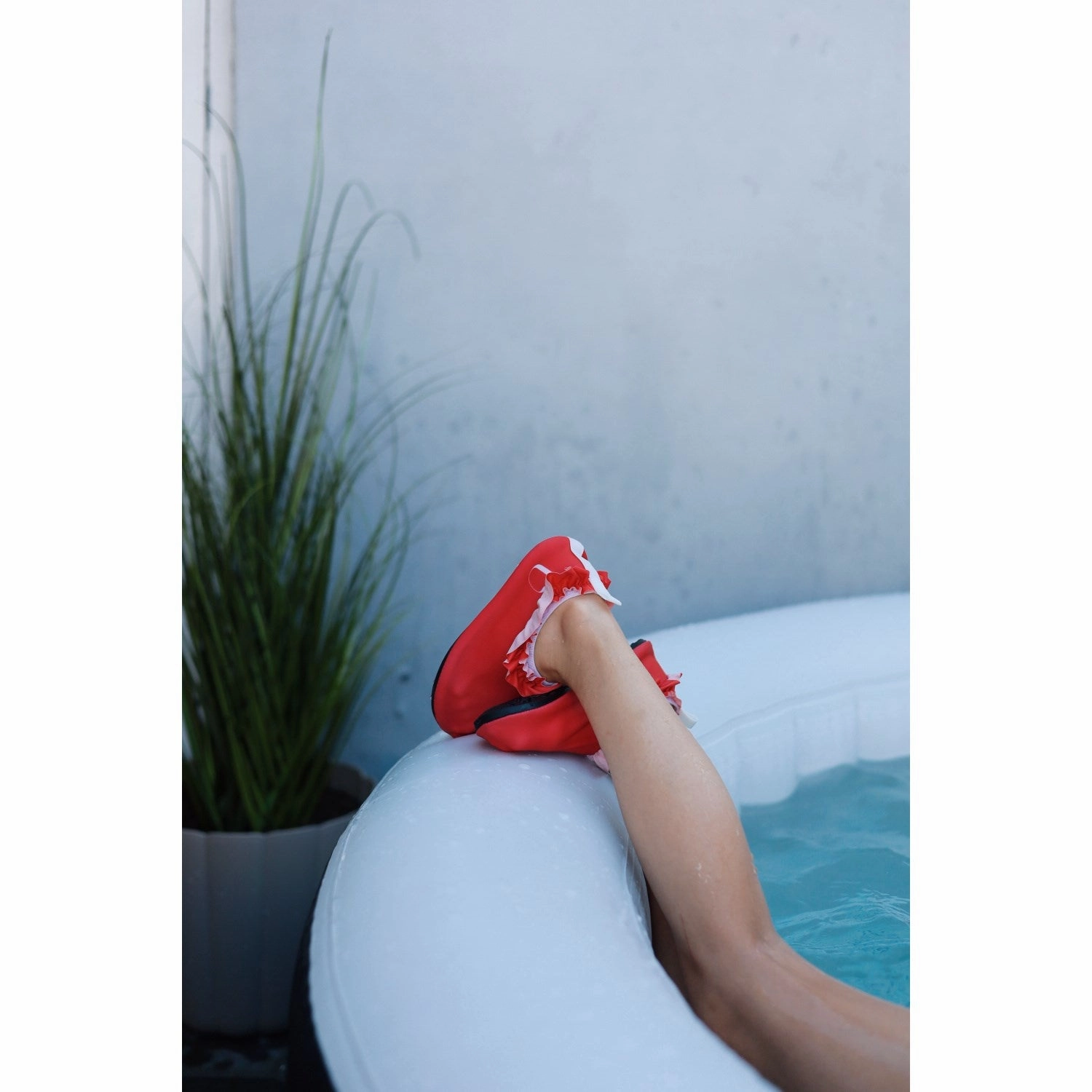 Vanilla COPENHAGEN Berry Red Swim Shoes - Frill Shop Street Farm Visit