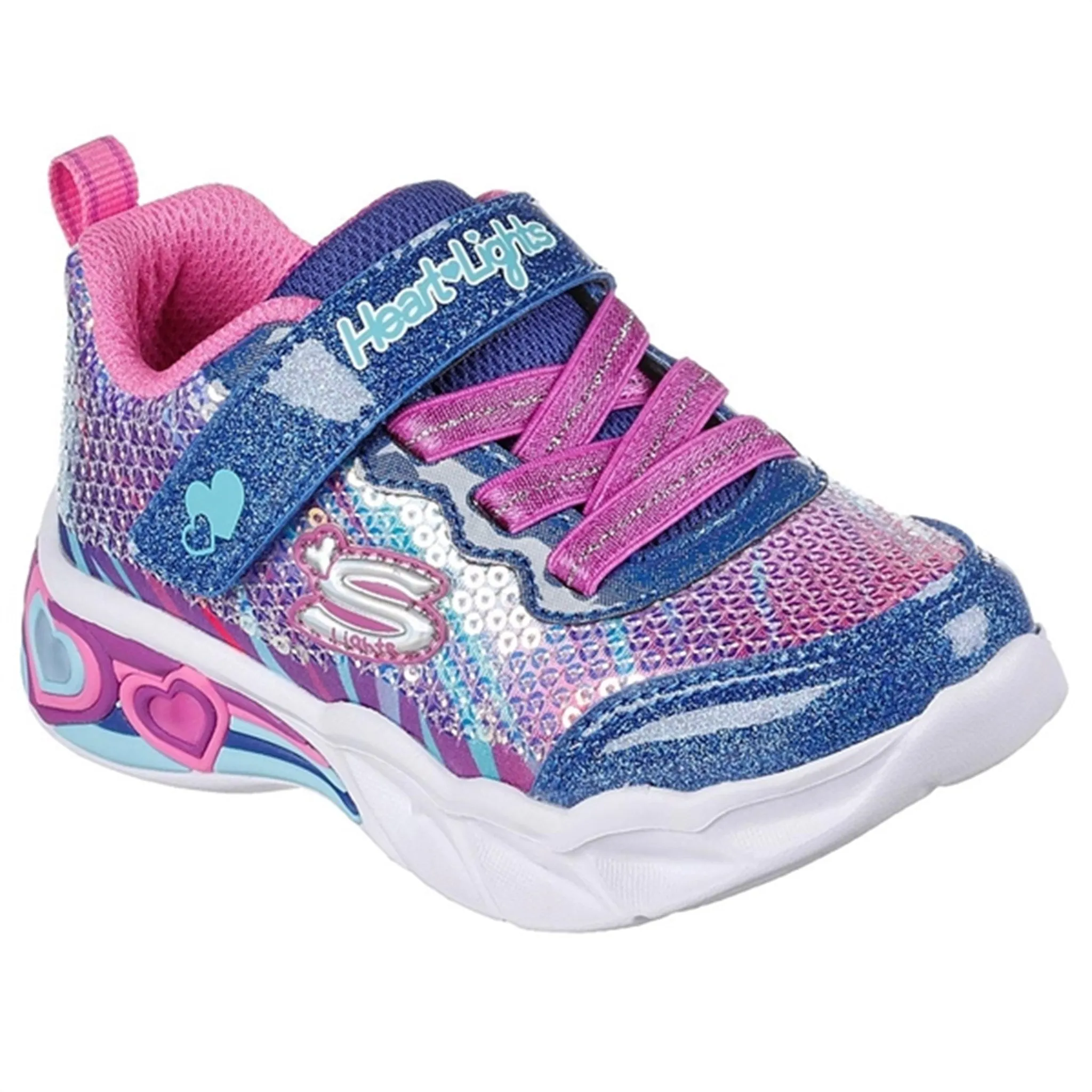 Durable touch Easy Motion Skechers S-Lights Heart Lights Sneakers Lets Shine Navy Multicolor