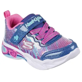 Skechers S-Lights Heart Lights Sneakers Lets Shine Navy Multicolor All Day Wear Comfort