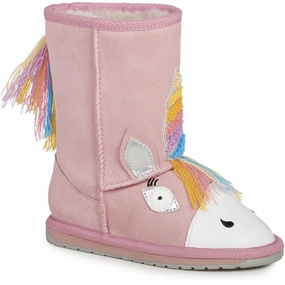 Odor Control Technology Lightweight Material EMU Australia Magical Unicorn Boots Pale Pink