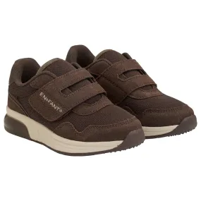 Aero Dynamic Silhouette En Fant Chocolate Brown Sneakers Velcro w. Light
