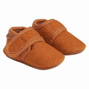 En Fant Baby Wool Slippers Leather Brown Shock Resistant Mesh Lining