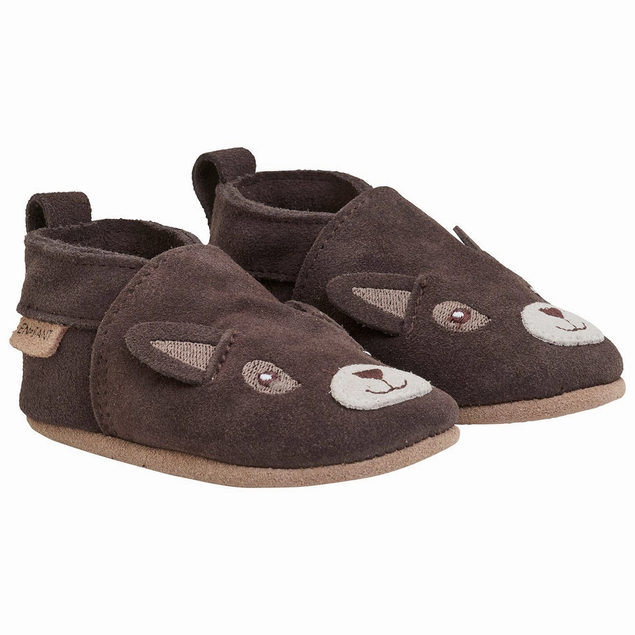 Modern Footwear Comfort Insoles En Fant Chocolate Brown Leather Booties w. Animal motif