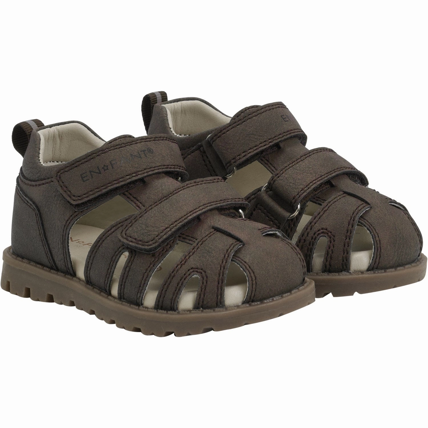 En Fant Chocolate Brown Sandal Velcro Orthopedic Design